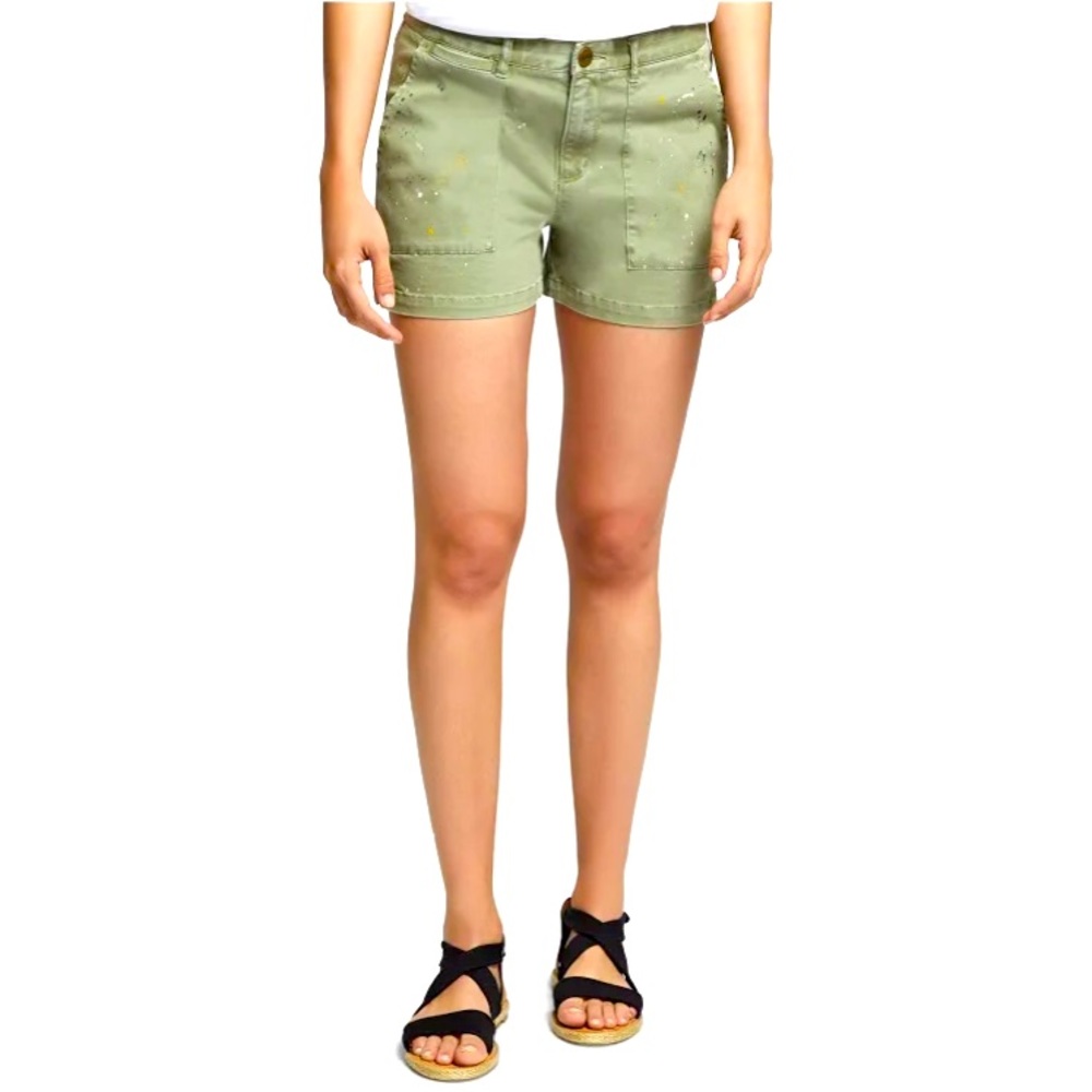 SANCTUARY Green Field Paint Splatter Casual Short